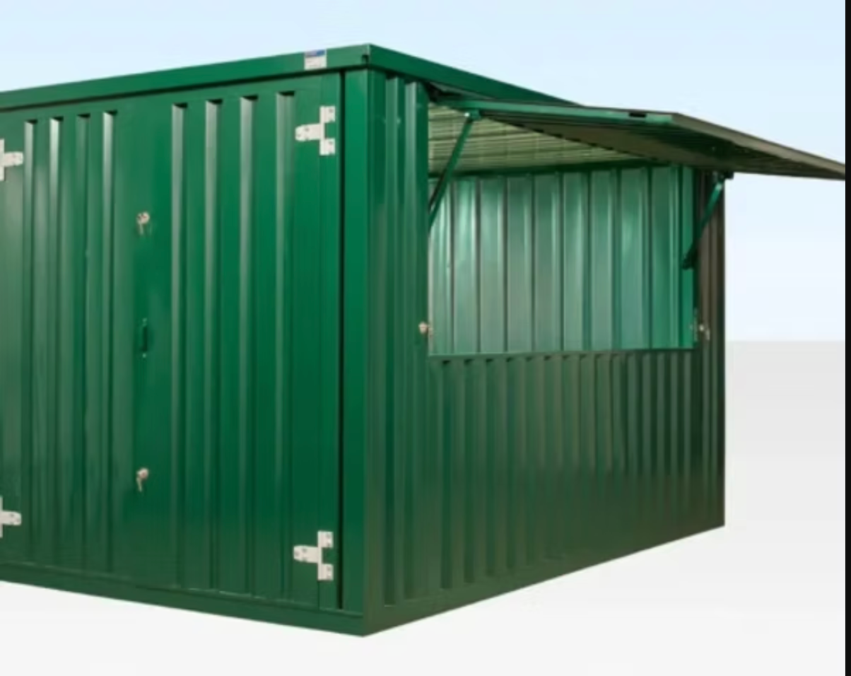 4m Galvanized Flat Pack Kiosk / Pop-Up Retail Unit