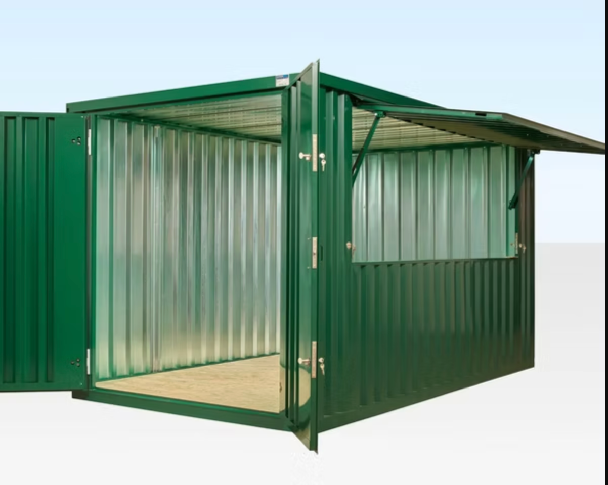 4m Galvanized Flat Pack Kiosk / Pop-Up Retail Unit