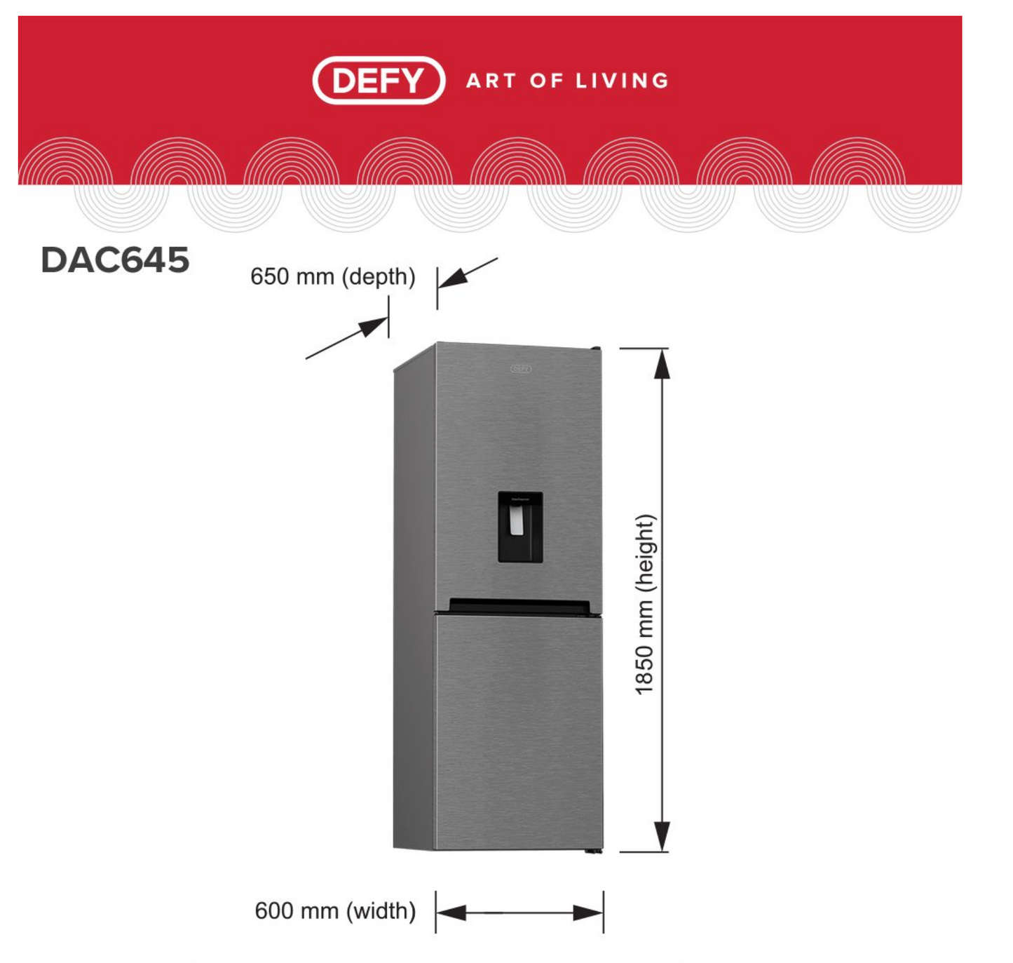Defy 348L Bottom Mount freezer Fridge with Water Dispenser DAC645