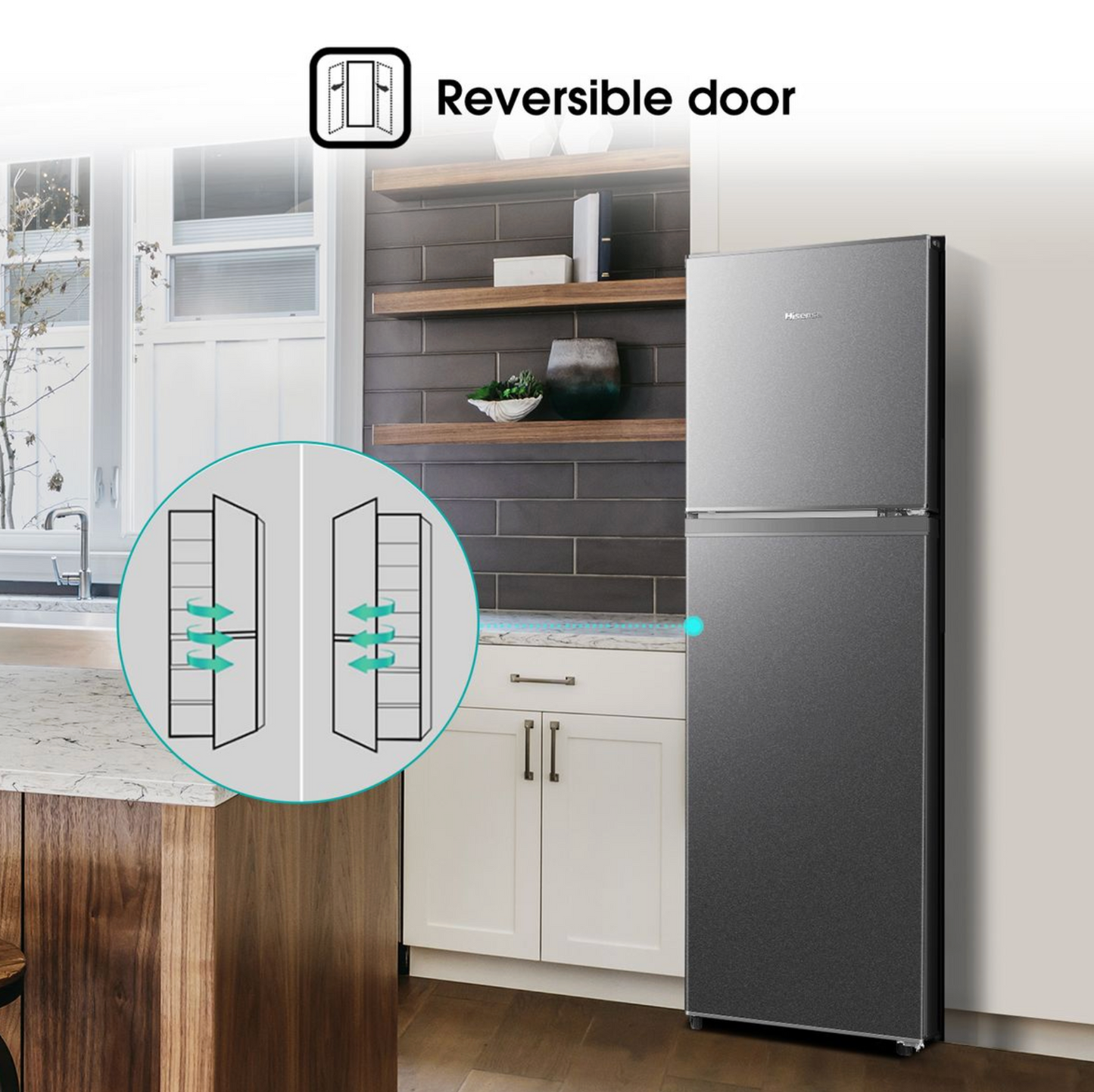 Hisense 154L Top Freezer Fridge-Titanium Silver