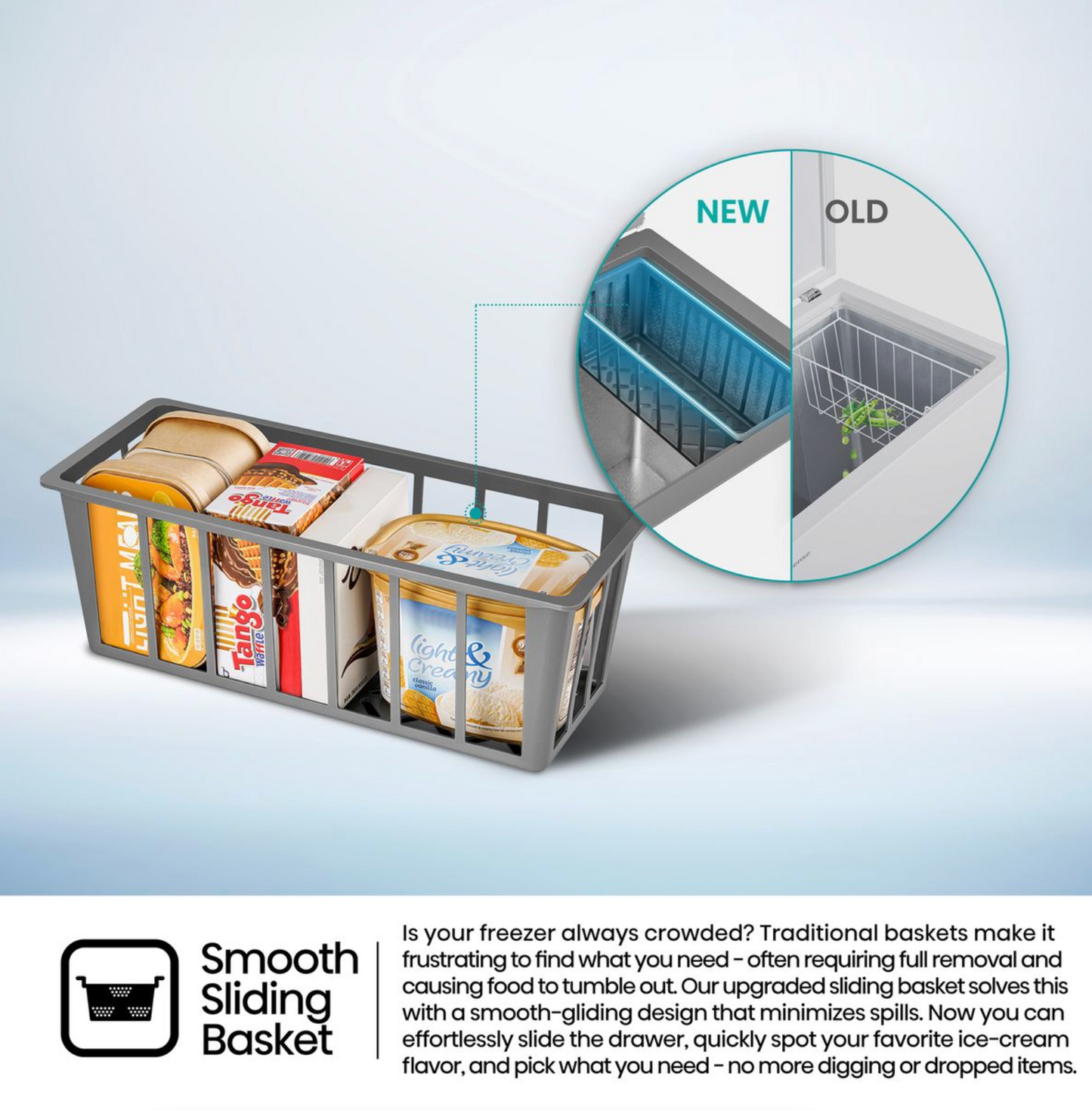 Hisense 198L Chest Freezer with Seamless Frame and Boundless Door - Grey