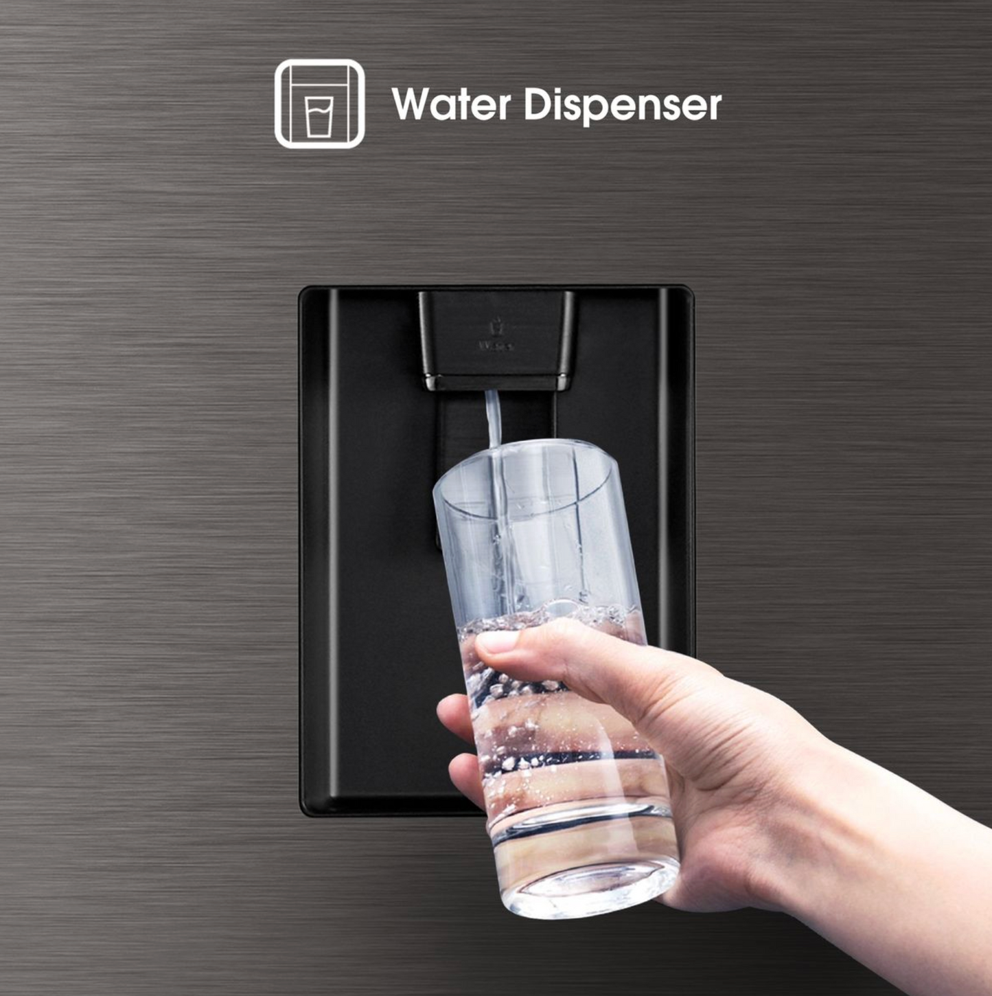 Hisense 222L Bottom Freezer Fridge with Water Dispenser -Titanium Inox
