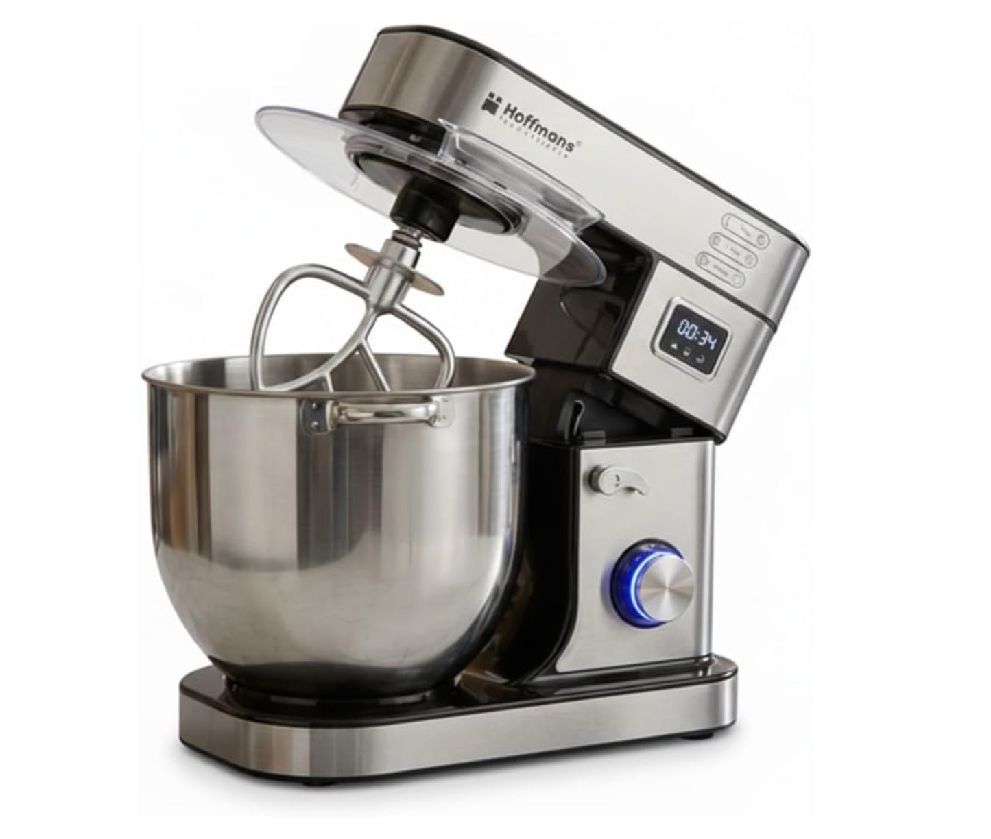 Hoffmans 2000W Professional Stand Mixer - 15L High-Capacity with LED Timer