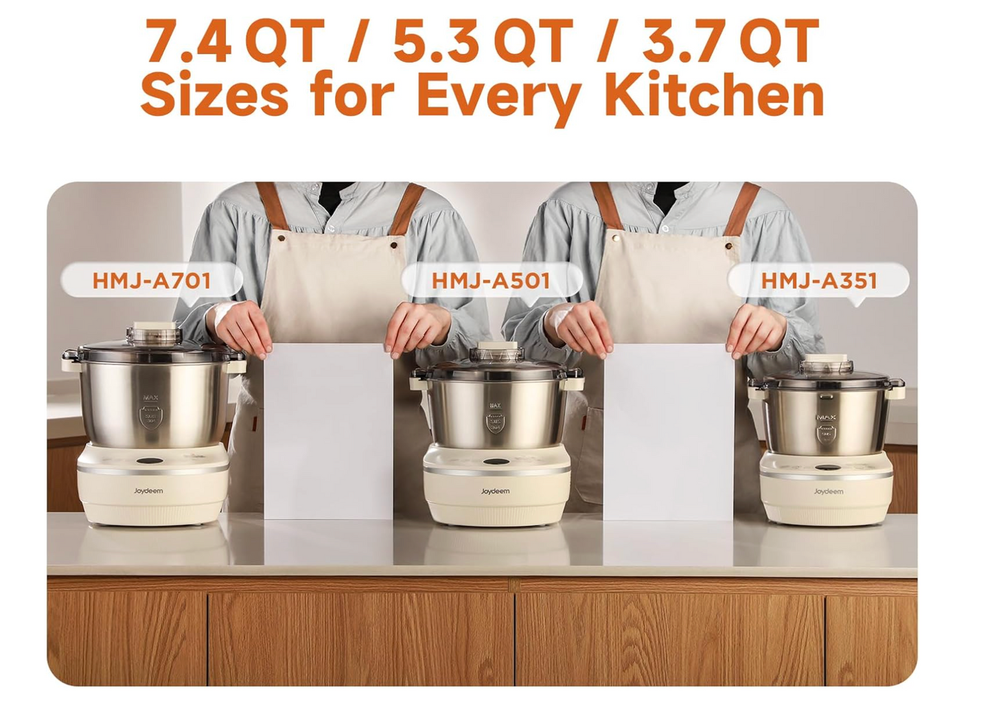 Joydeem Electric Dough Maker with Ferment Function, 7Qt Dough Mixer Machine, Perfect for Bread Pizza Roti Dumpling Dough & Sourdough, HMJ-A701