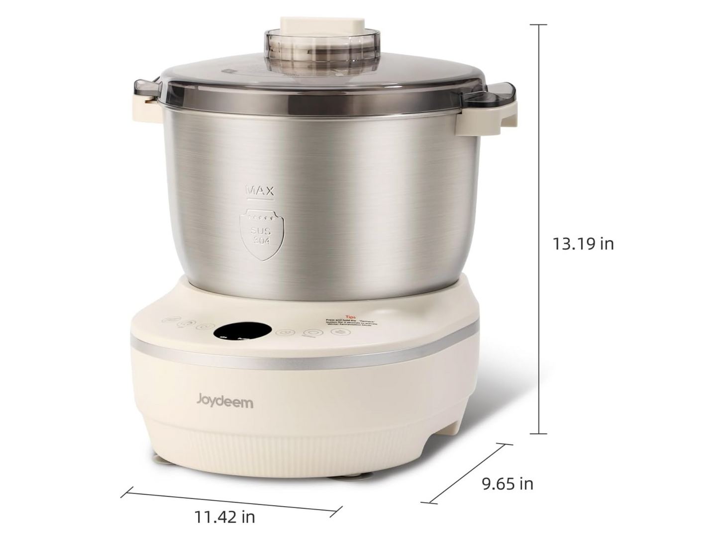 Joydeem Electric Dough Maker with Ferment Function, 7Qt Dough Mixer Machine, Perfect for Bread Pizza Roti Dumpling Dough & Sourdough, HMJ-A701