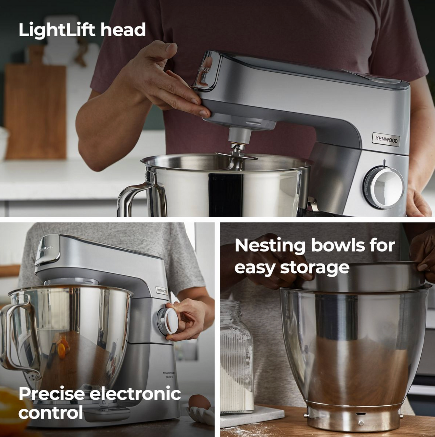 Kenwood - Chef Baker Titanium XL Kitchen Machine - KVL85.004SI