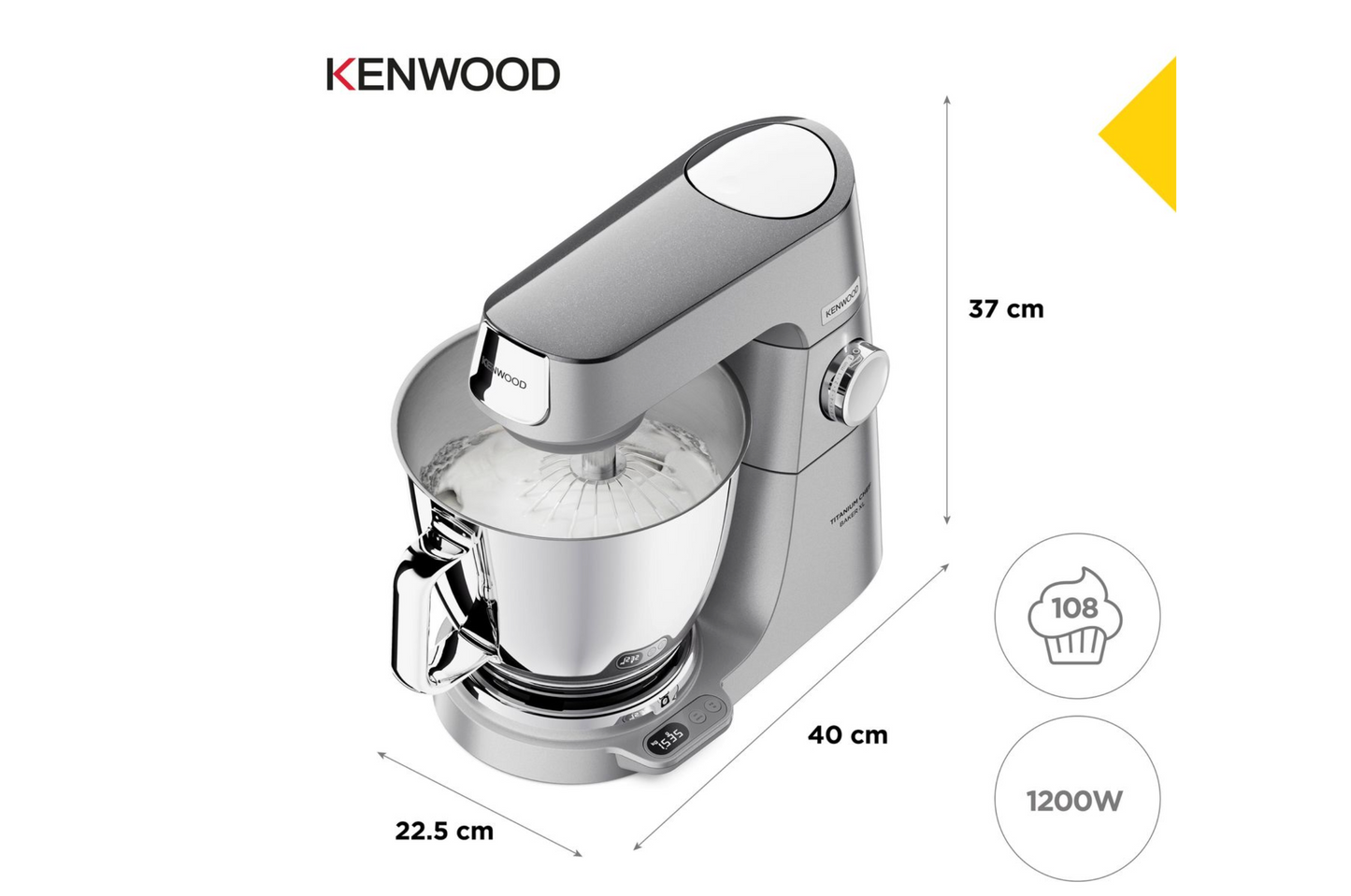 Kenwood - Chef Baker Titanium XL Kitchen Machine - KVL85.004SI