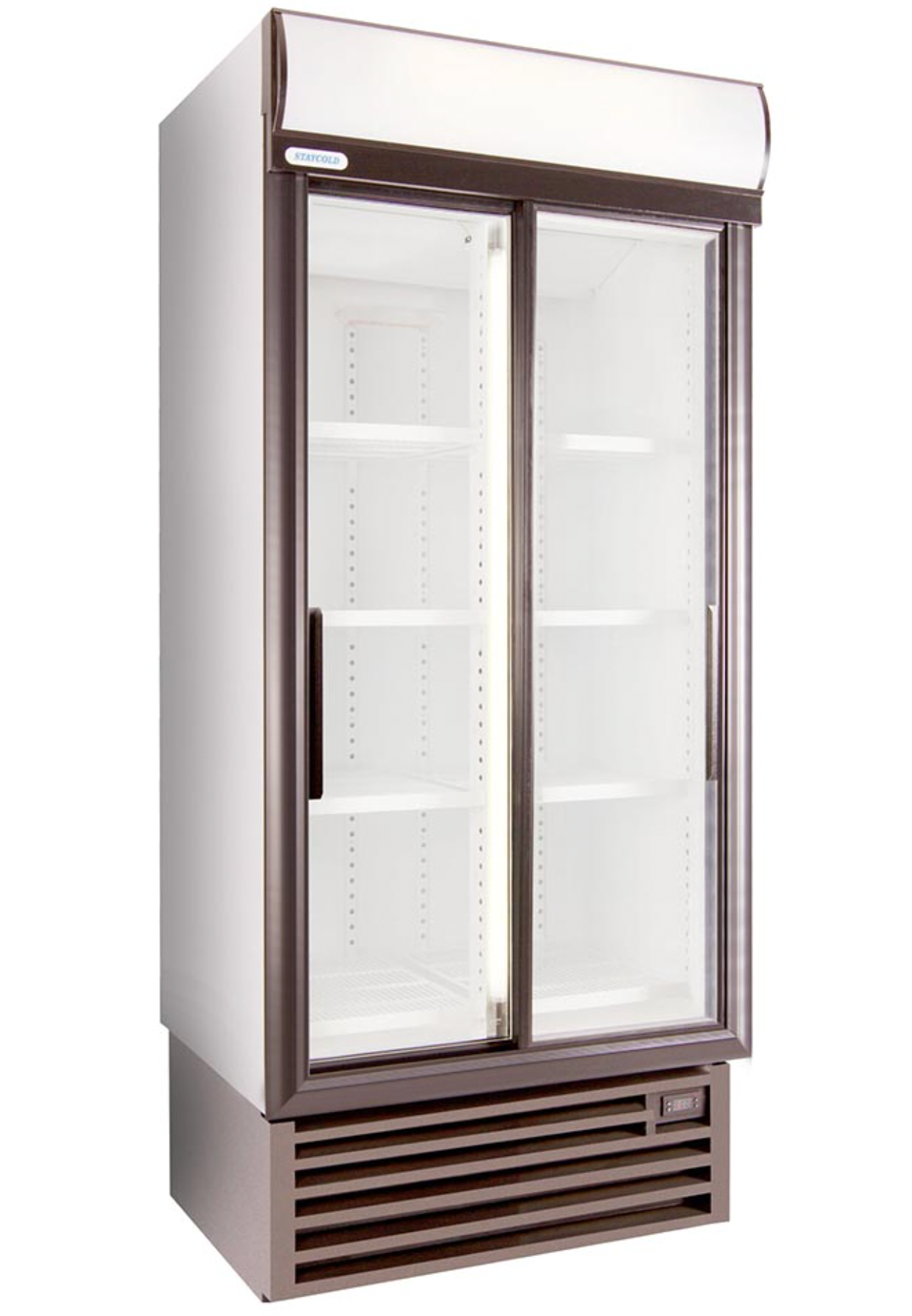 STAYCOLD Small Double Sliding Door Upright Display Fridge