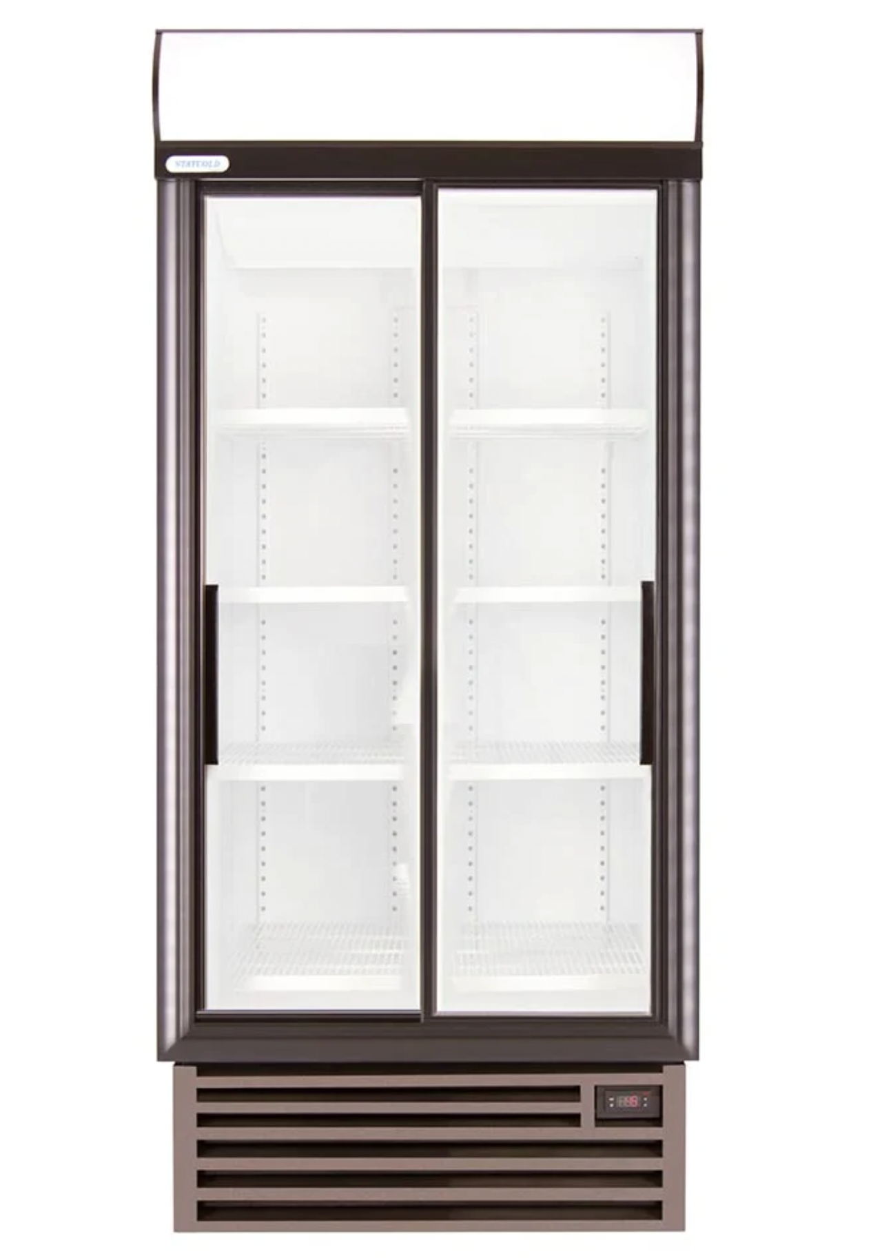 STAYCOLD Small Double Sliding Door Upright Display Fridge
