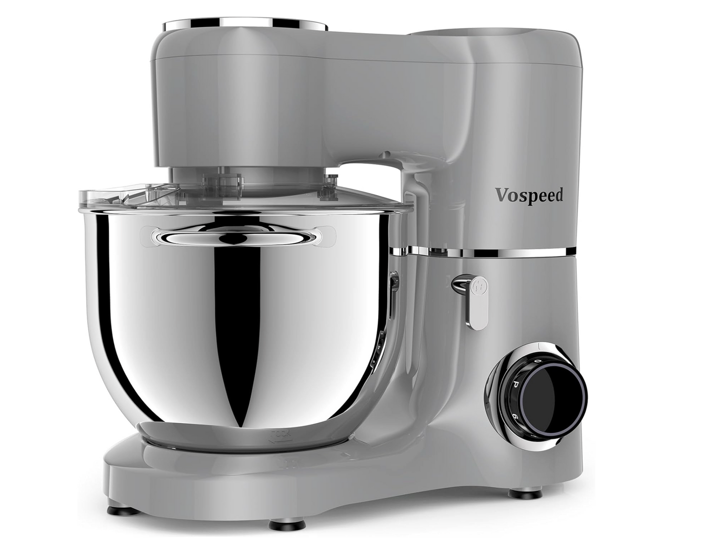 Vospeed Stand Mixer 8L Cake Mixer Electric Kitchen Food Mixer with Stainless Steel Bowl, Beater, Dough Hook, Whisk for Baking, Dishwasher Safe (Grey)